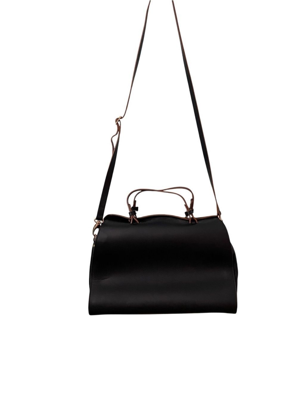 Nardelli Genuine Leather Made in Italy Black Leather Satchel Handbag